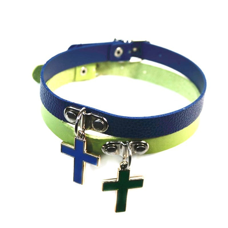 Soft Punk Three-dimensional Cross Couple Fashion Collar