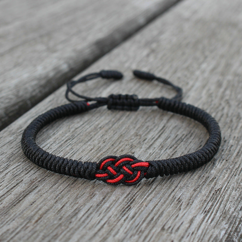 Life Red Rope Hand-woven Double Money Knot Couple Bracelets