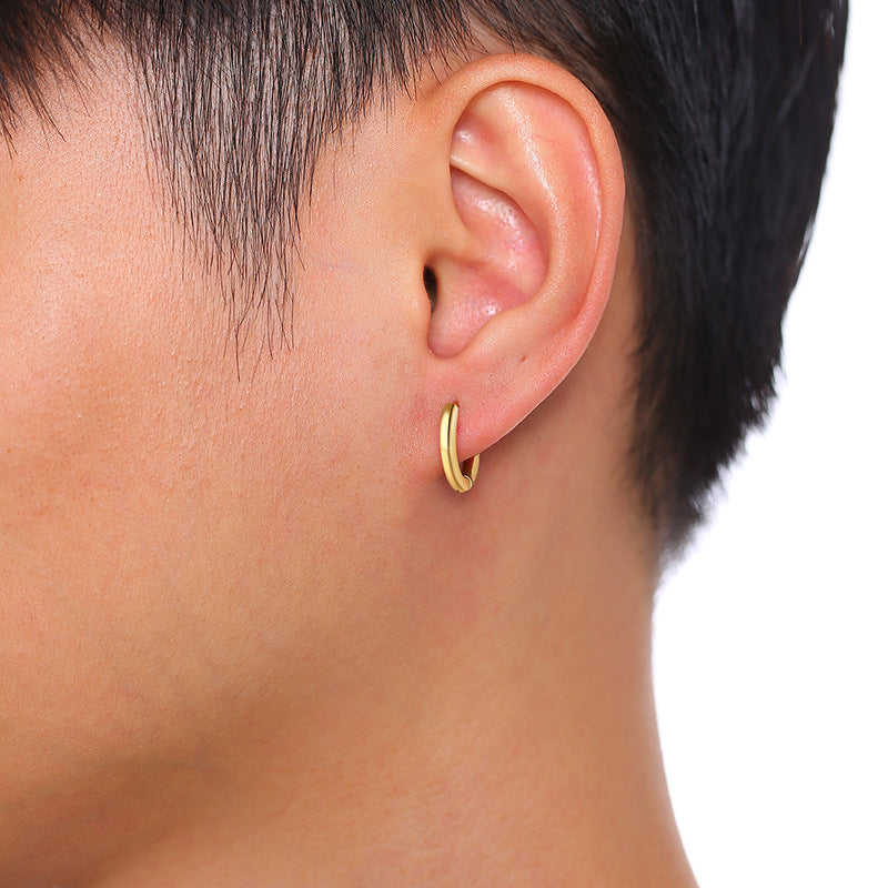 Women's & Men's Steel Eardrop Accessories Round Tube Small Earrings