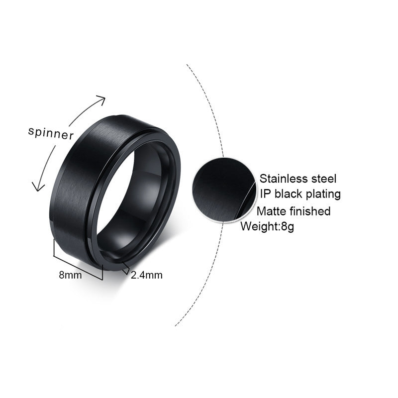 Men's Index Finger Joint Stainless Steel Rotary Rings