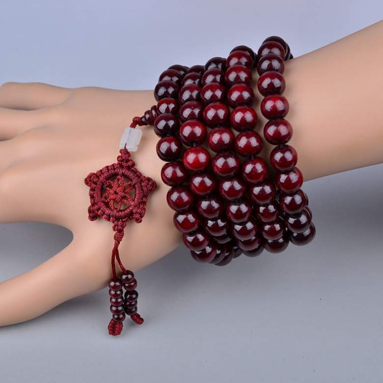 Women's & Men's Purple Sandalwood French Wheel Buddha Beads Running Rivers Bracelet