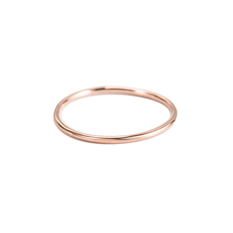 Women's Sier Simple Glossy Lines Minimalist Thin Rings