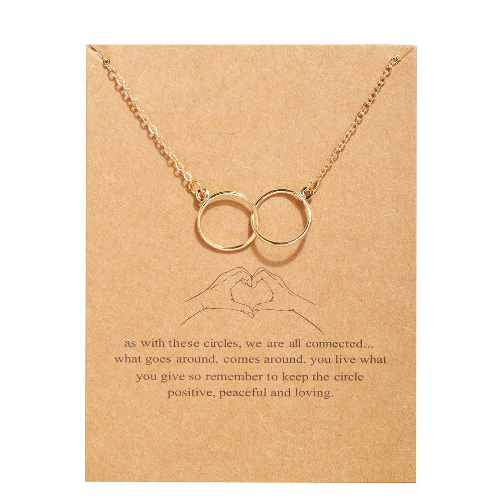 Creative Paper Card Simple Circle Clavicle Necklaces