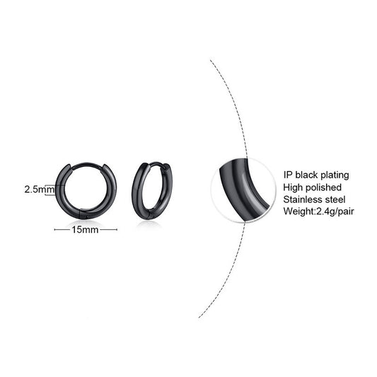 Women's & Men's Steel Eardrop Accessories Round Tube Small Earrings