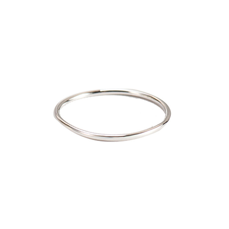 Women's Sier Simple Glossy Lines Minimalist Thin Rings