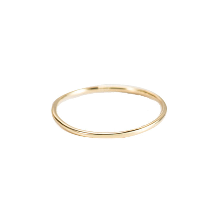 Women's Sier Simple Glossy Lines Minimalist Thin Rings