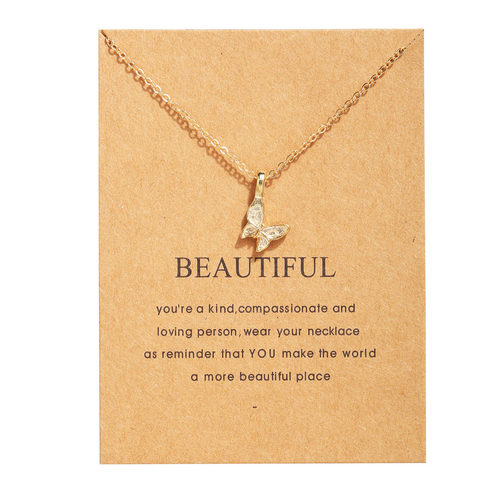 Creative Paper Card Simple Circle Clavicle Necklaces