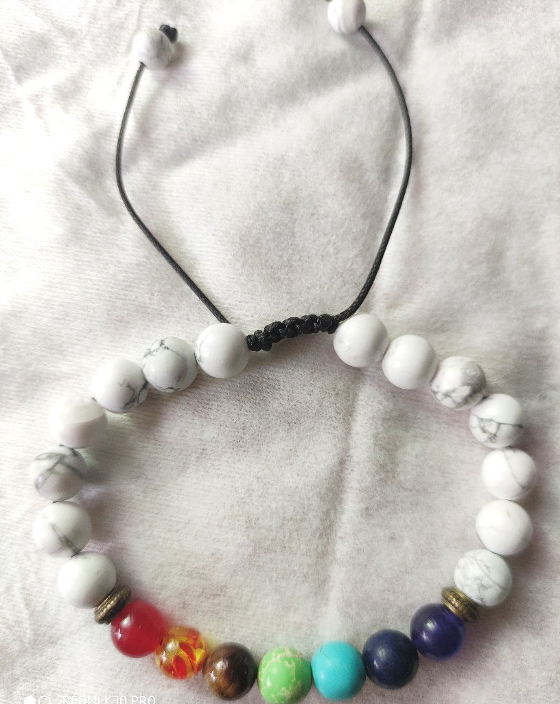 Volcanic Rock Colorful Natural Stone Beads Brace Bracelet