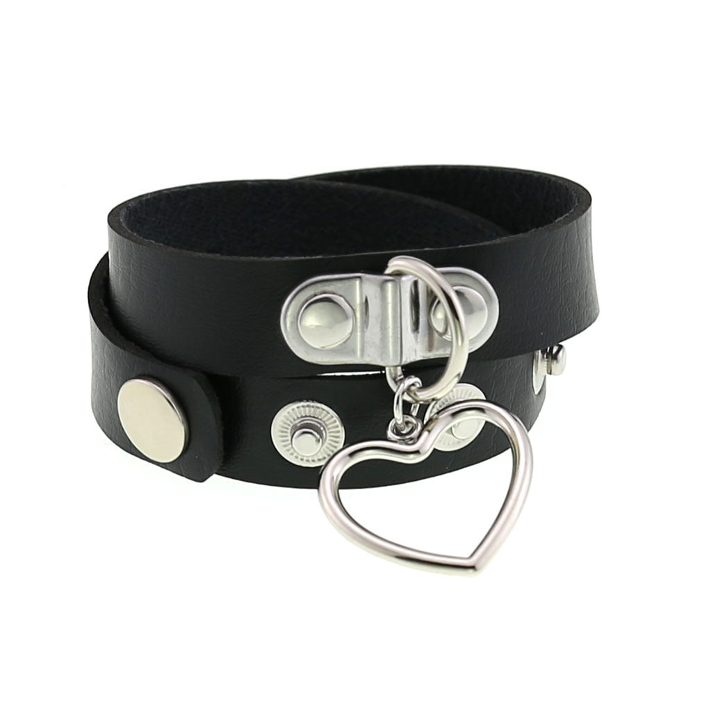 Women's Punk Goth Style Soft Leather Heart Love Choker Neck Collar