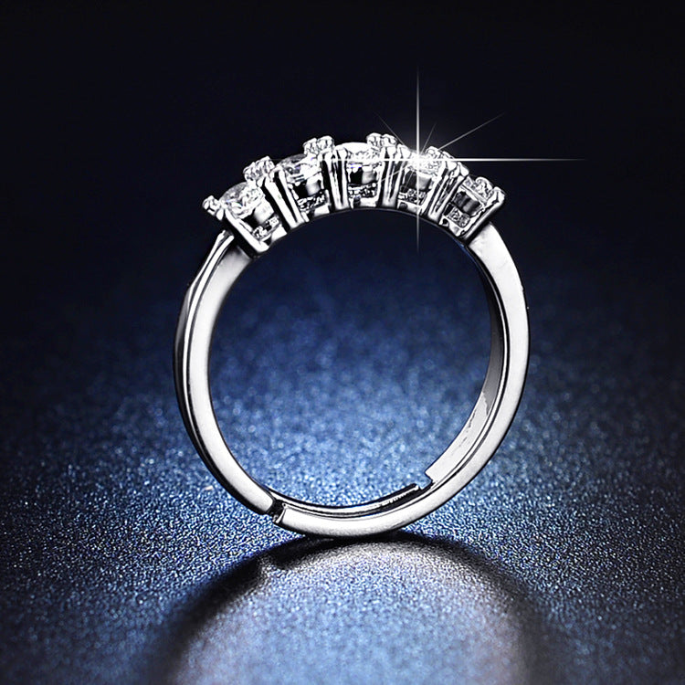 Broadcast Moissanite Stackable Carat Simulation Diamond Ring