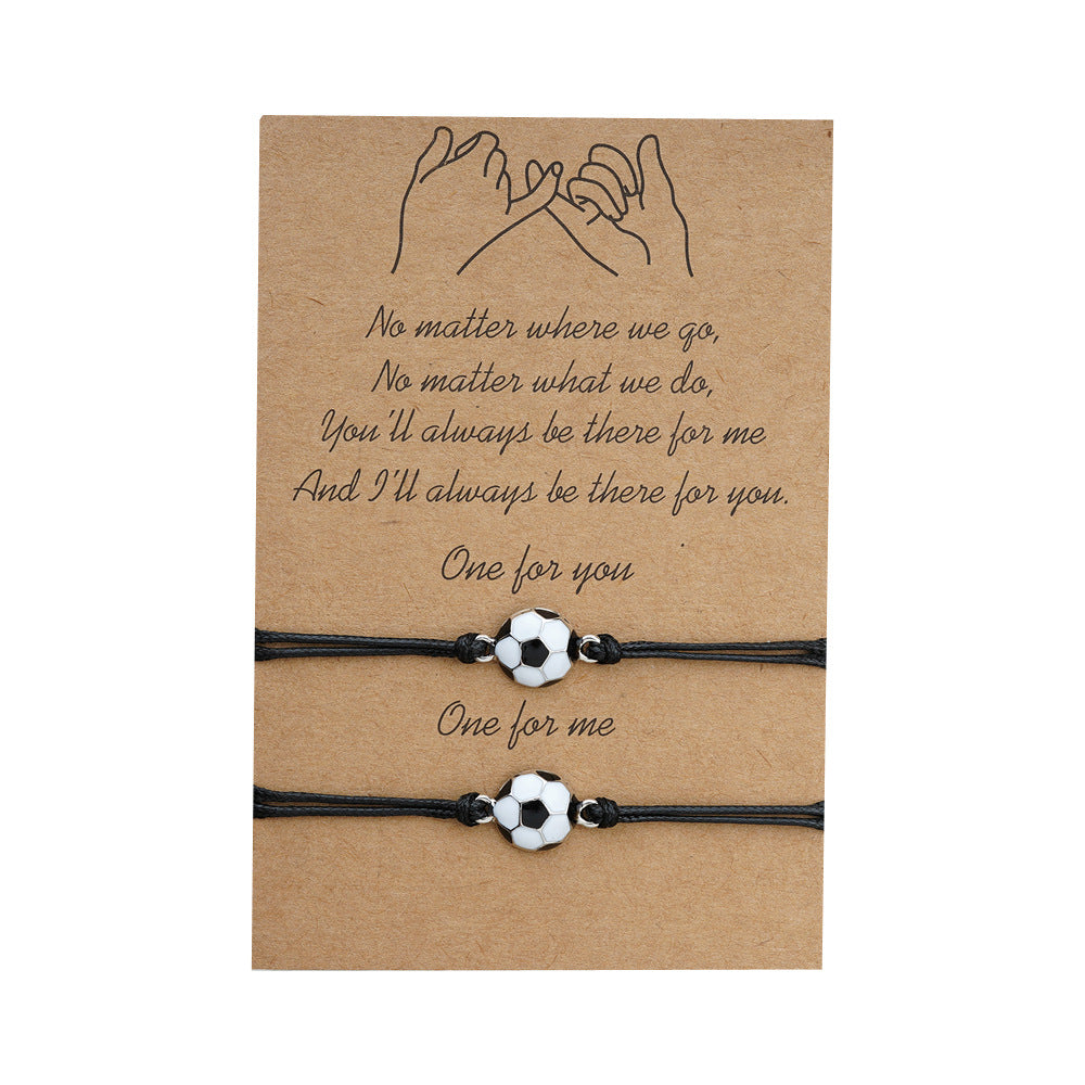 Card Personality Kinetic System Alloy Football Bracelet