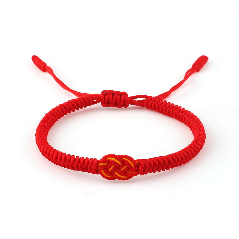 Life Red Rope Hand-woven Double Money Knot Couple Bracelets