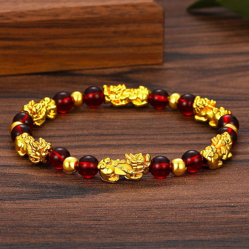 Men's Vietnam Placer Gold Pi Imitation Hard Pure Fast Bracelet