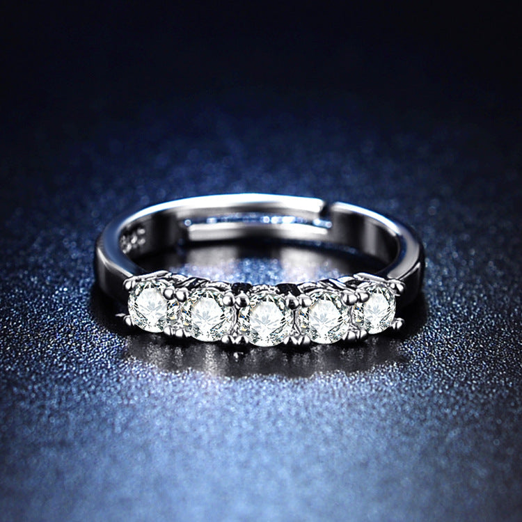 Broadcast Moissanite Stackable Carat Simulation Diamond Ring