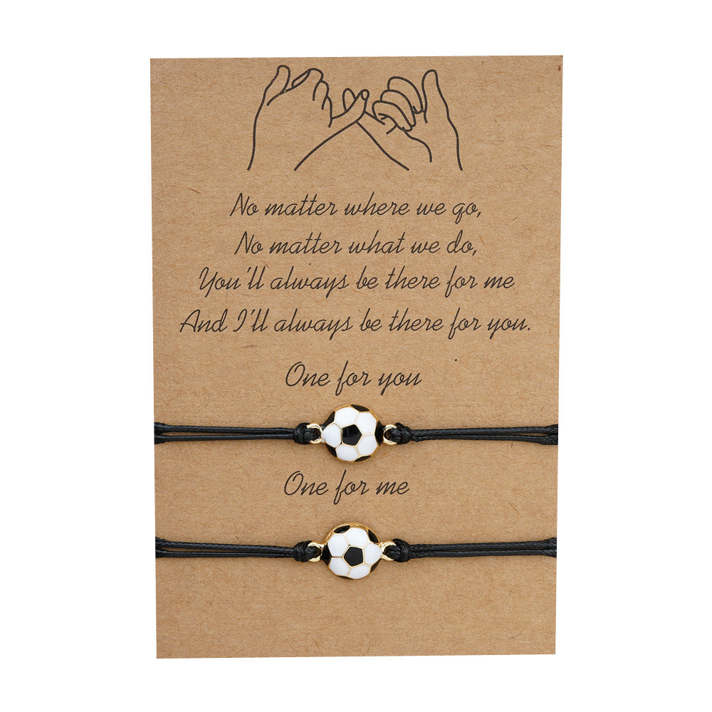 Card Personality Kinetic System Alloy Football Bracelet