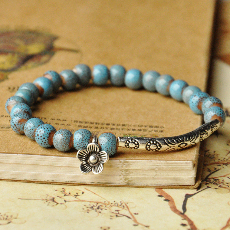 Style Ceramic Jewellery Flower Glaze Bead Optional Stall Dragon Phoenix Bracelets