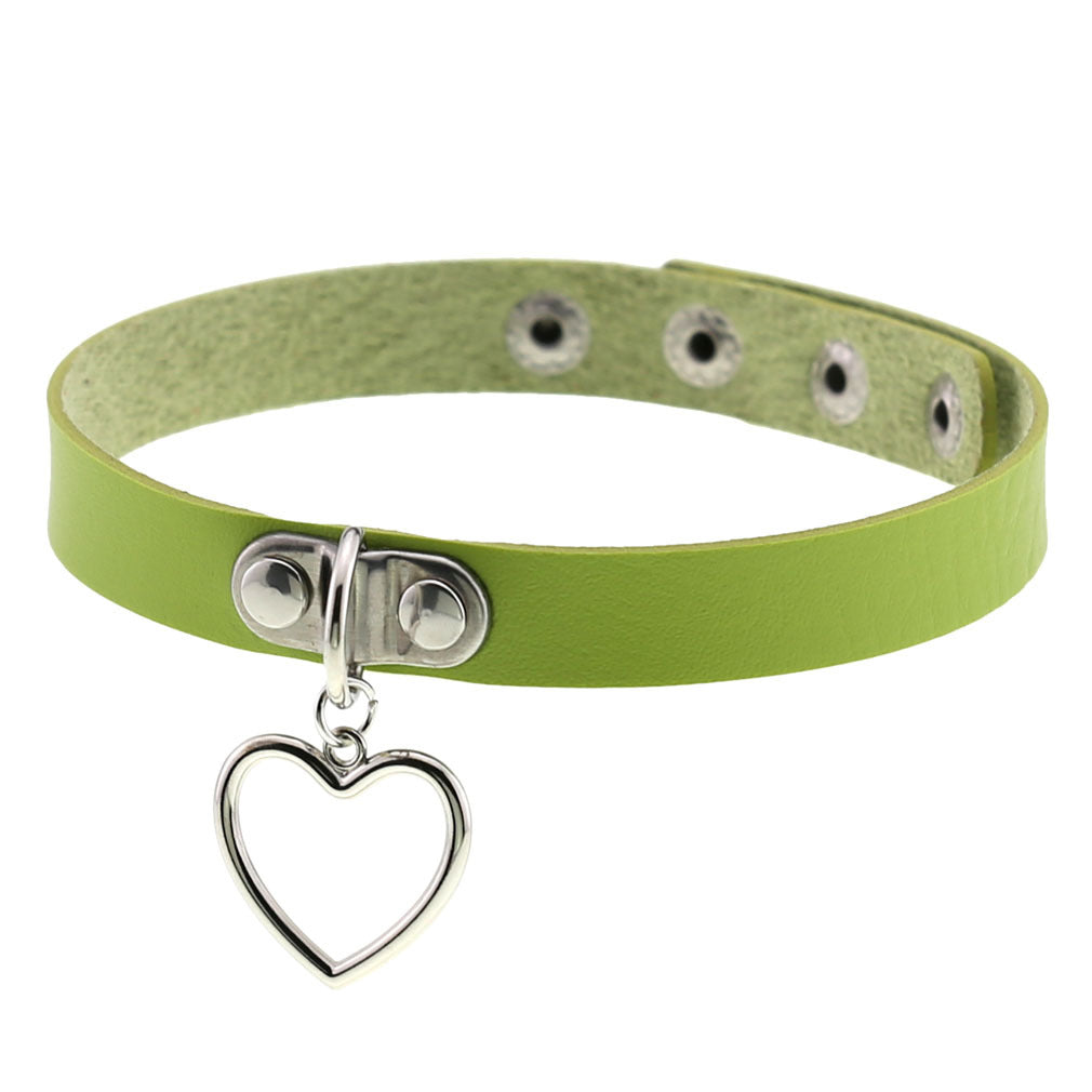Women's Punk Goth Style Soft Leather Heart Love Choker Neck Collar