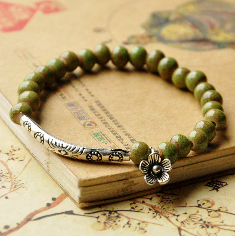 Style Ceramic Jewellery Flower Glaze Bead Optional Stall Dragon Phoenix Bracelets