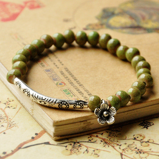 Style Ceramic Jewellery Flower Glaze Bead Optional Stall Dragon Phoenix Bracelets