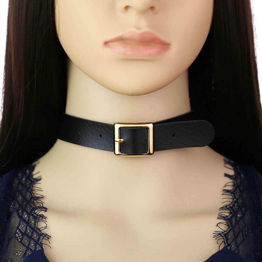 Rock Leather Female Neck Band Personality Collar