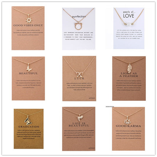 Animal Butterfly Unicorn Alloy Card Clavicle Necklace