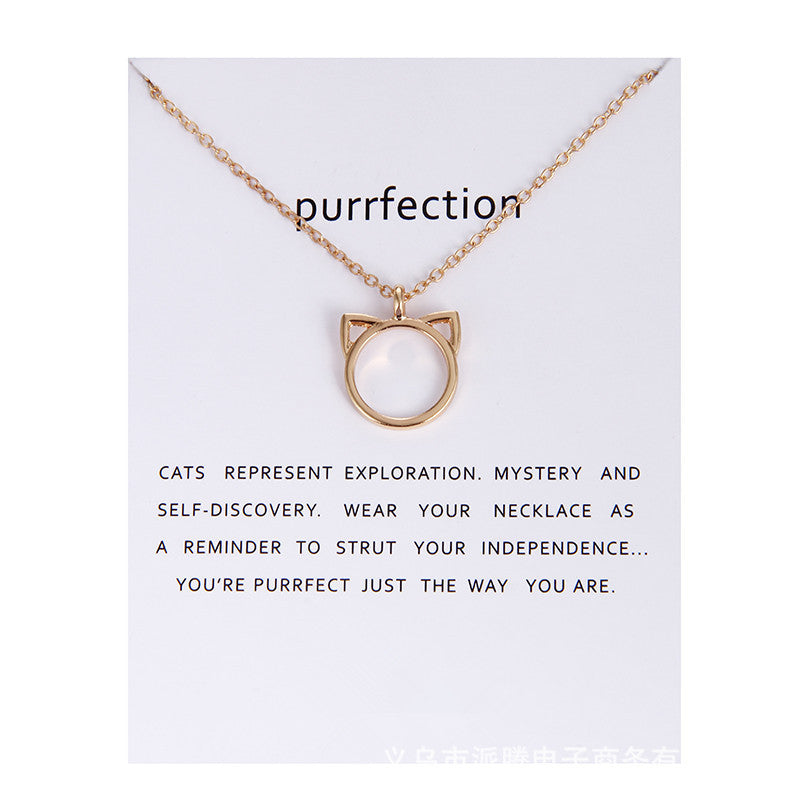 Animal Butterfly Unicorn Alloy Card Clavicle Necklace