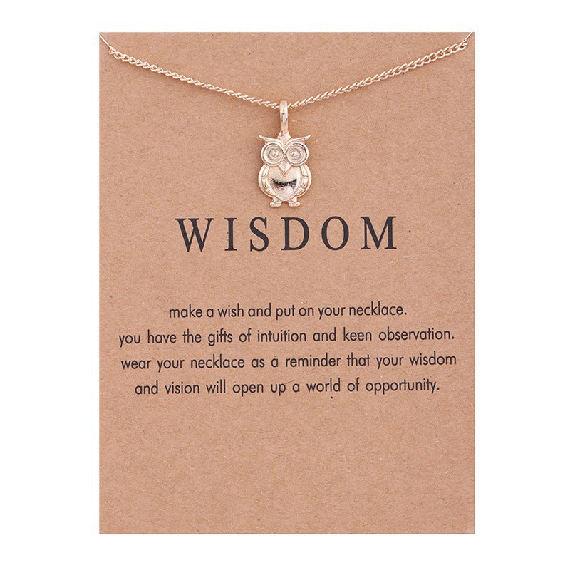 Animal Butterfly Unicorn Alloy Card Clavicle Necklace