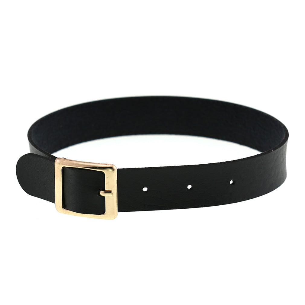 Rock Leather Female Neck Band Personality Collar