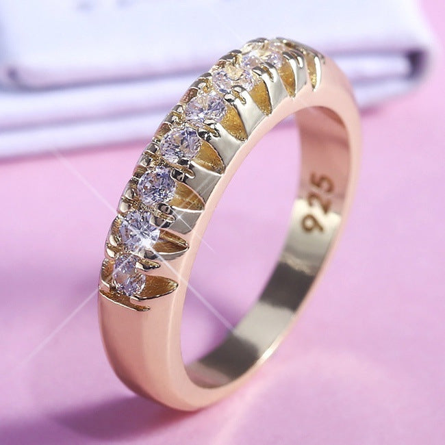 Gold Plated Fashion Single Row Geometric Rings