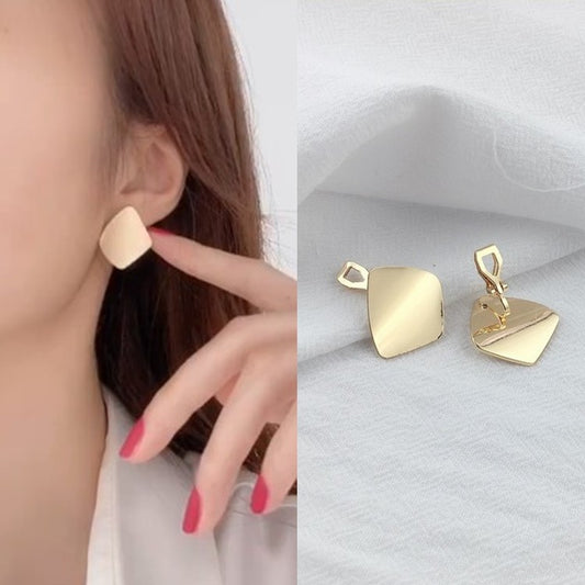 Simple Geometric Diamond Elegant Graceful Matte Stud Earrings