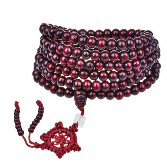 Women's & Men's Purple Sandalwood French Wheel Buddha Beads Running Rivers Bracelet