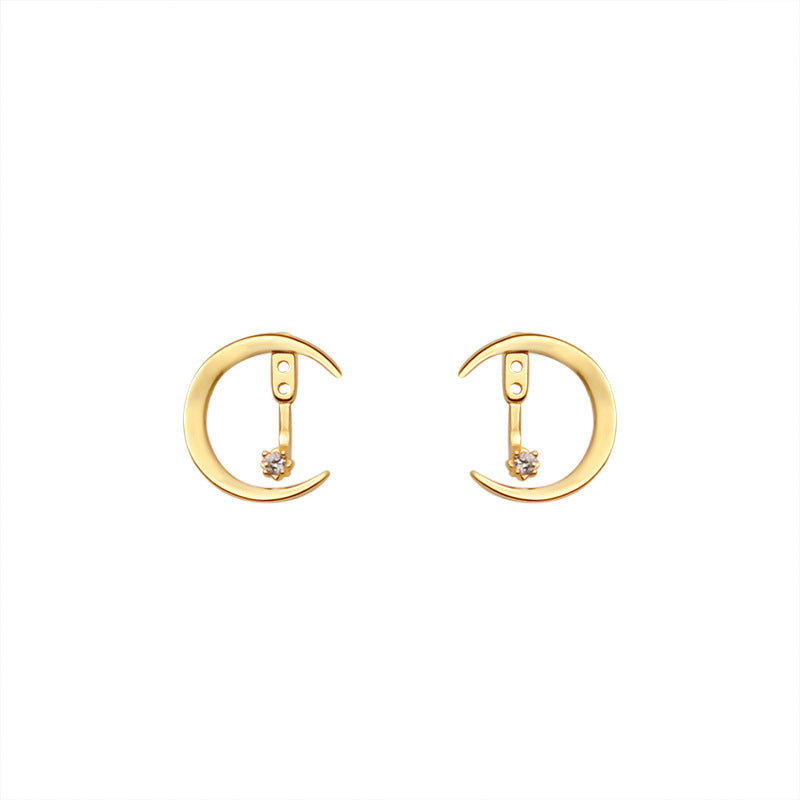 Women's Ways To Wear Detachable Crescent Shape Temperamental Personalized Earrings