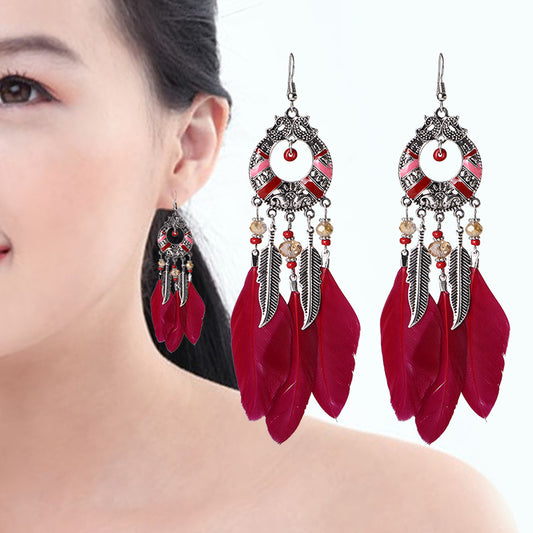 Hollow Water Drops Your Big Leaves Earrings