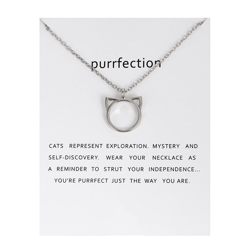 Animal Butterfly Unicorn Alloy Card Clavicle Necklace
