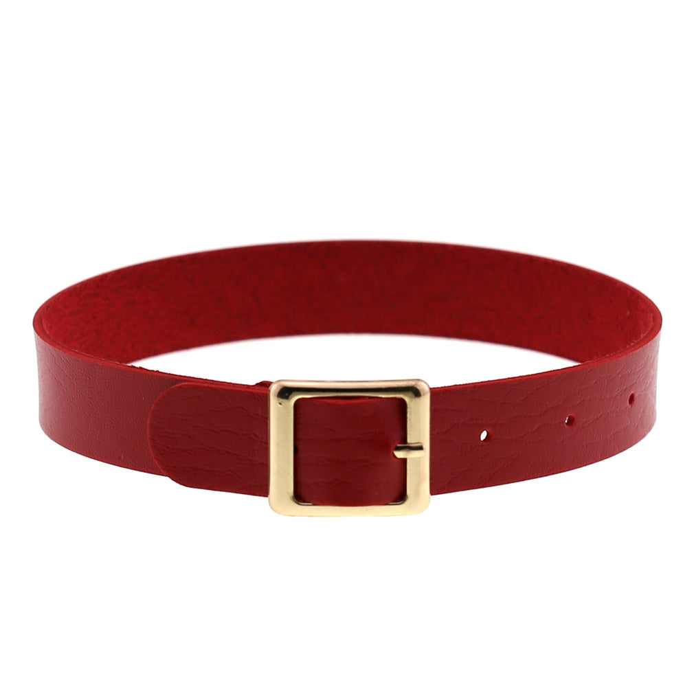 Rock Leather Female Neck Band Personality Collar