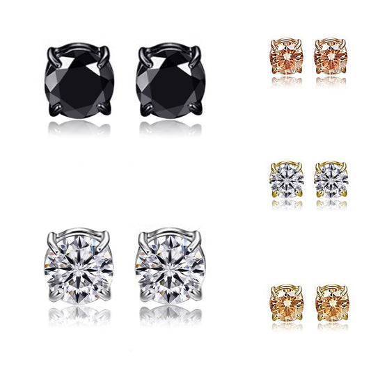 No Piercing Pseudo Unisex Zircon Magnet Earrings