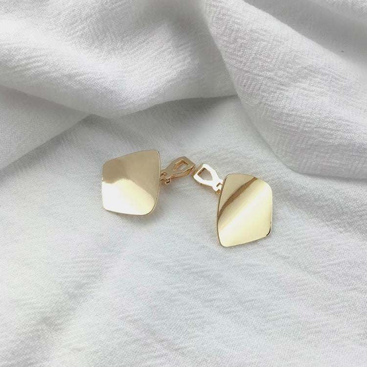 Simple Geometric Diamond Elegant Graceful Matte Stud Earrings