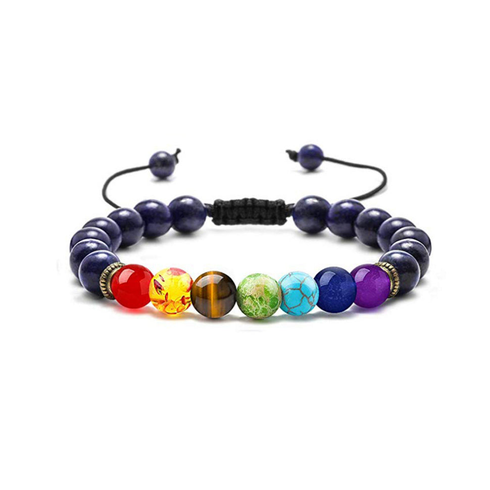 Volcanic Rock Colorful Natural Stone Beads Brace Bracelet