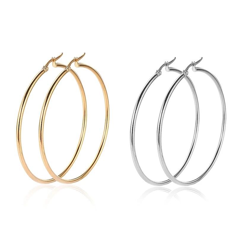 Women's Stainless Steel Classic Fashion High Profile Large Earrings