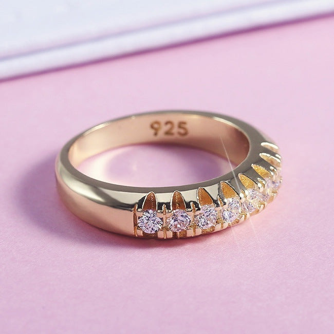 Gold Plated Fashion Single Row Geometric Rings