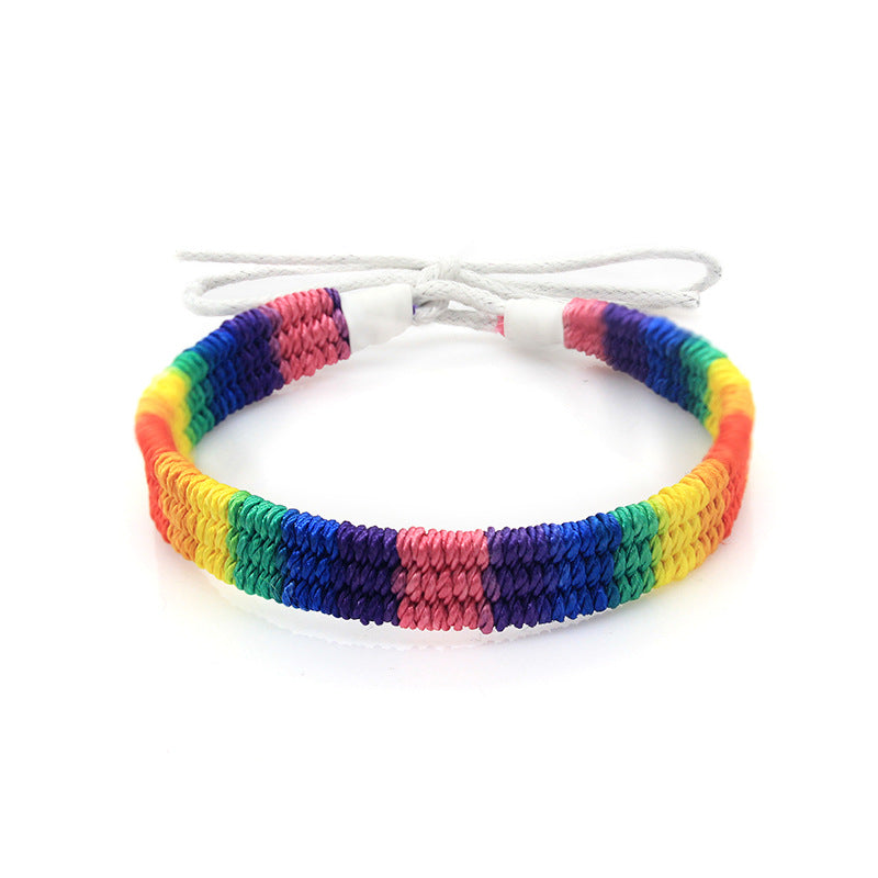 Hand-woven Base Rainbow Multicolor Unisex Nepal Bracelets
