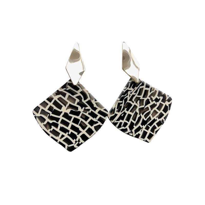 Women's Elegant Retro Personalized Fashion Indifference Trend Black White Earrings