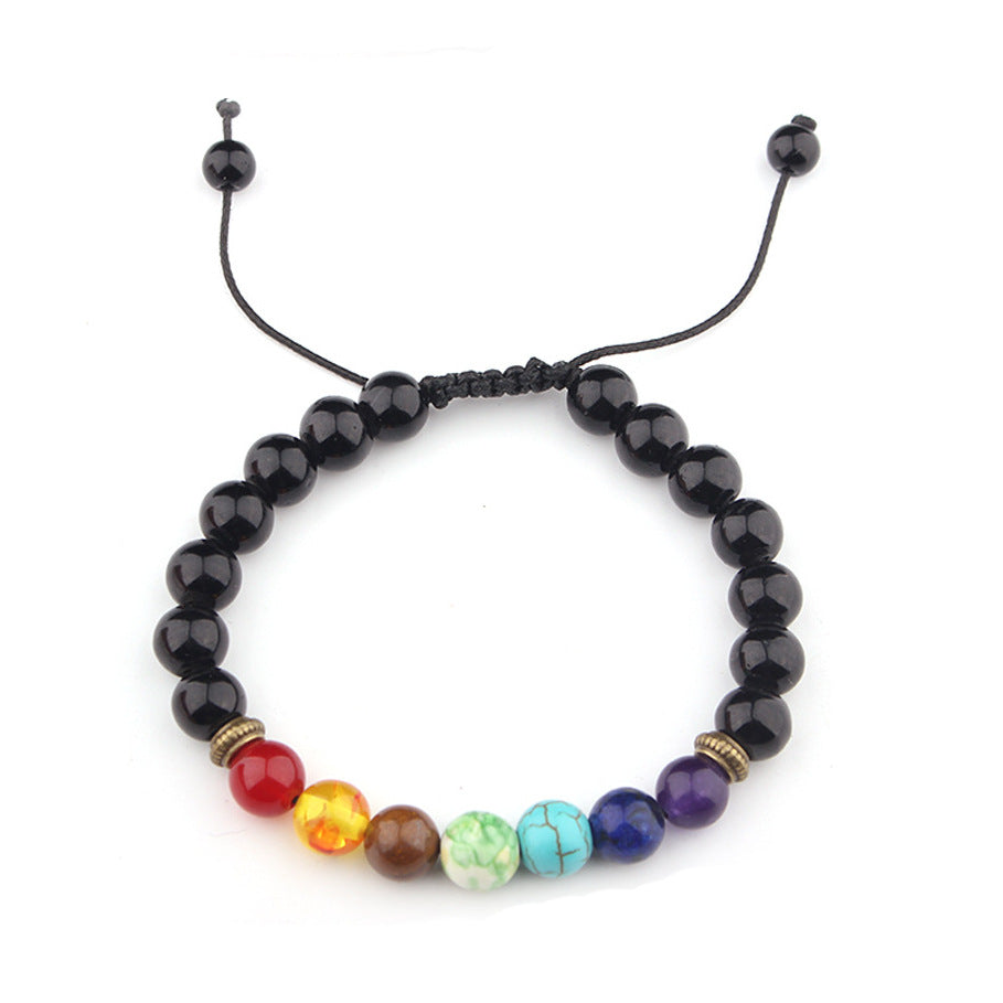 Volcanic Rock Colorful Natural Stone Beads Brace Bracelet