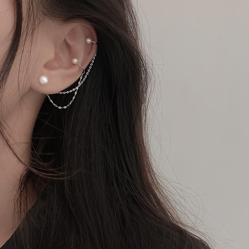 Women's Mori Style Fairy Sterling Sier Cold Super Tassel Stud Earrings