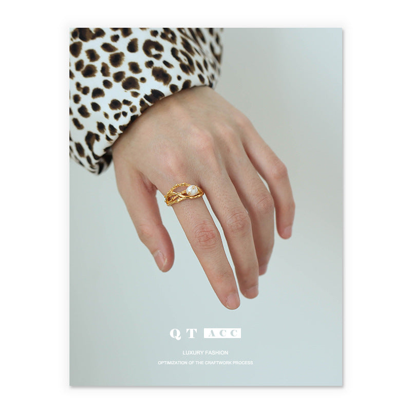 Design Light Luxury High-grade Natural Freshwater Ring