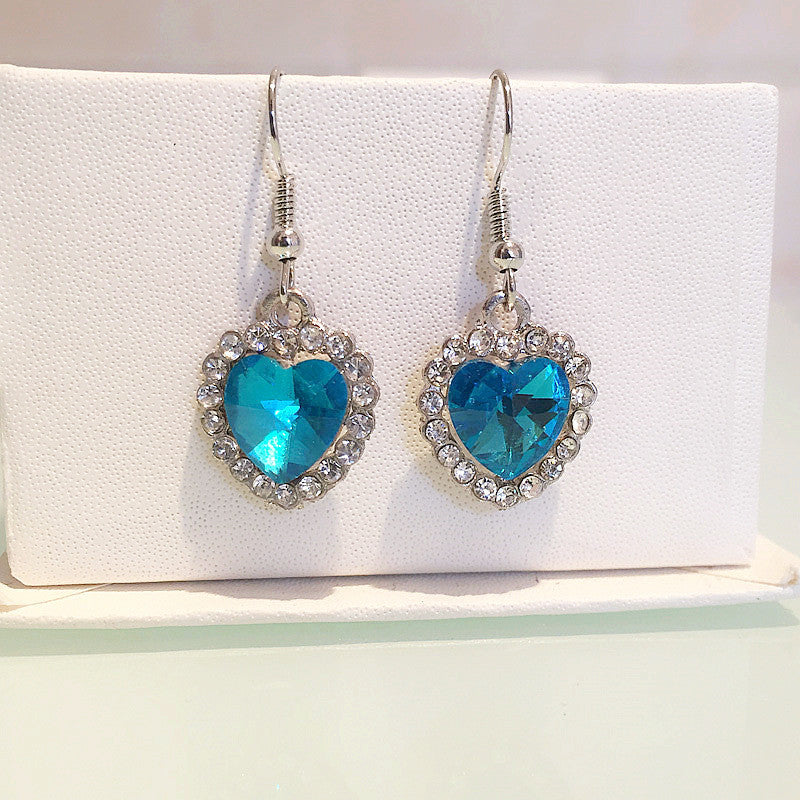 Heart-shaped Austrian Crystal Alloy Heart Of Stud Earrings