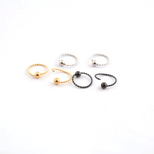 Steel Thin Needle Twist Round Breakable Earrings