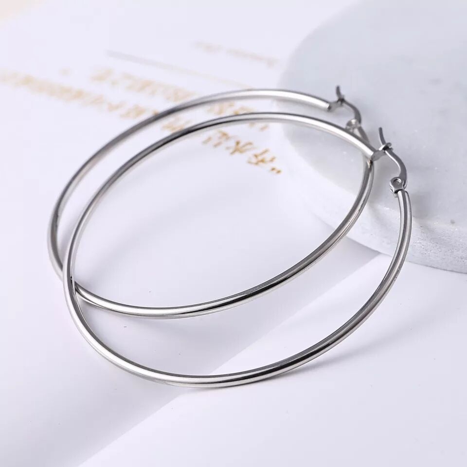 Women's Stainless Steel Classic Fashion High Profile Large Earrings