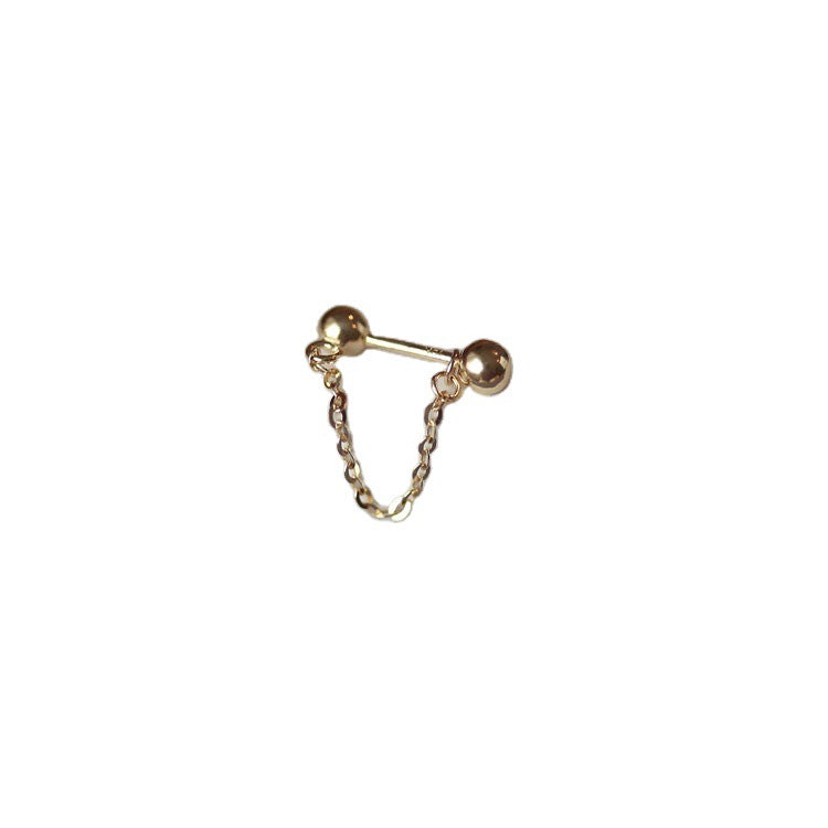 Sier Screw Ear Bone Female Simple Cold Style Chain Rings