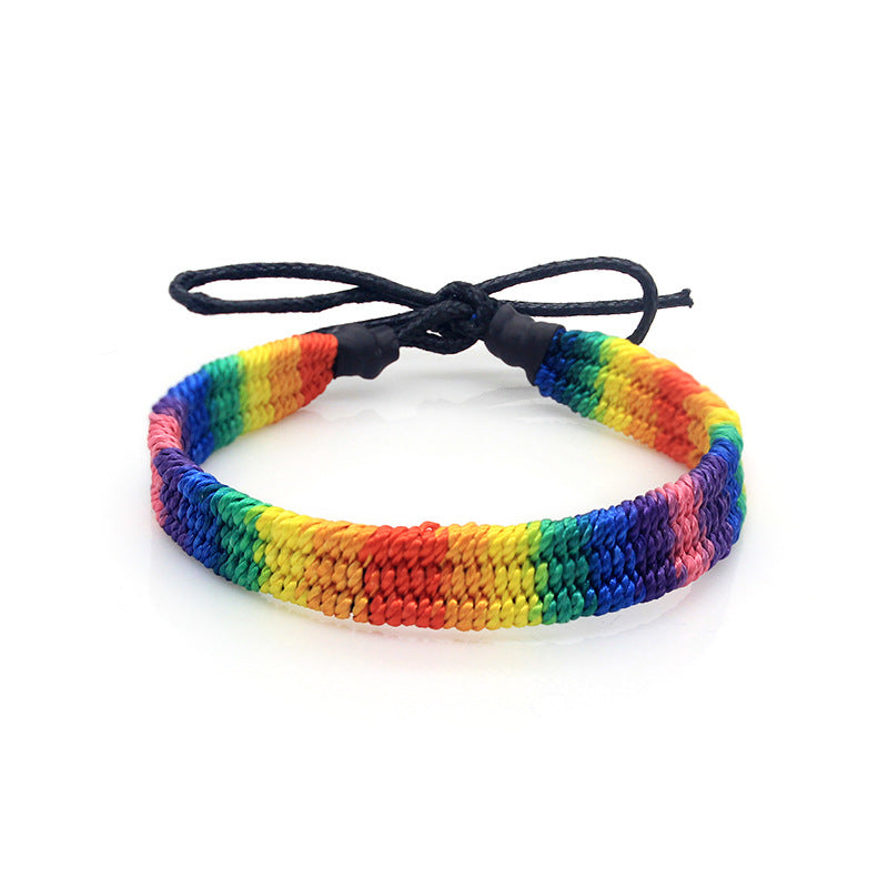 Hand-woven Base Rainbow Multicolor Unisex Nepal Bracelets